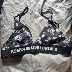 Women's Triangle XL Bra, Assholes Live Forever